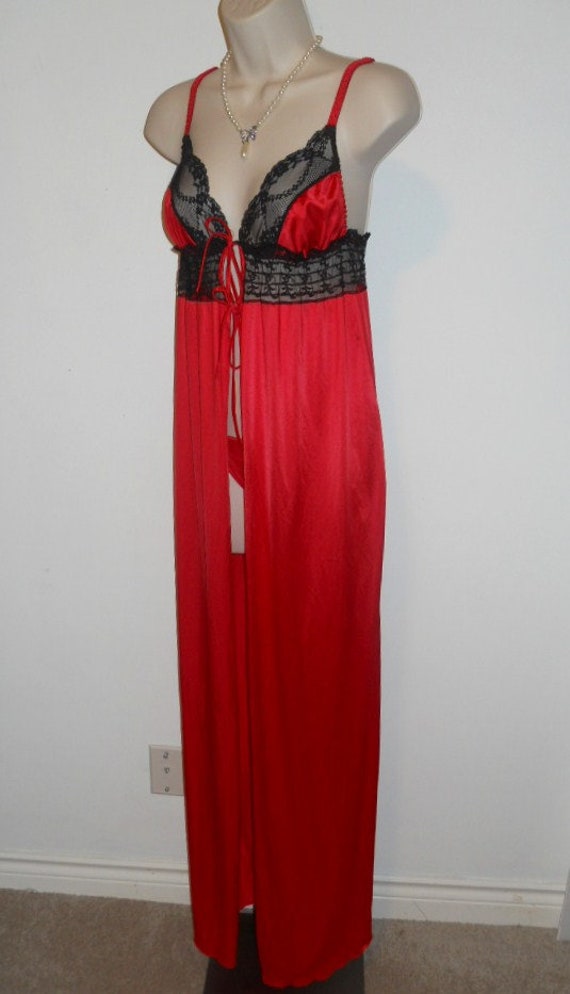 SEXY Vintage Red Nightgown & Bikini Panty Set ~ 1… - image 6