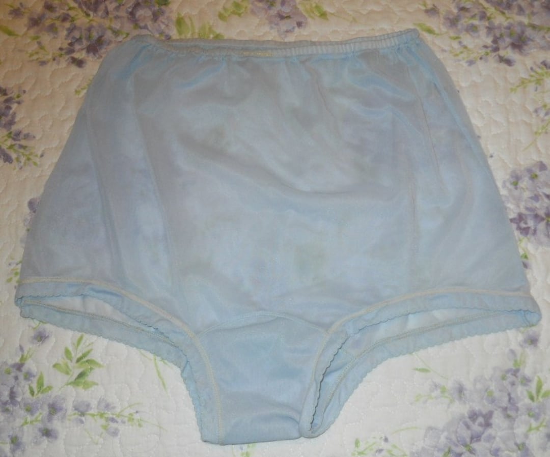 Vintage 1960’s Baby Blue Nylon Panties Water Sheer Blue Nylon Blue