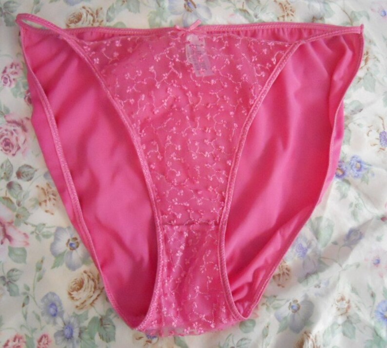 Lacy Hot Pink String Bikini Panties Lacy Panties Pink Etsy