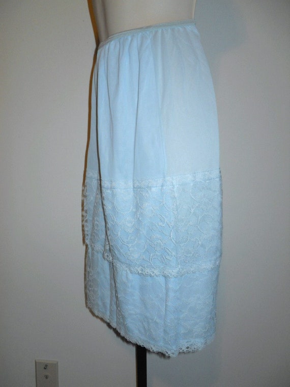 Vintage Lavish Lace Baby Blue Half Slip Petticoat