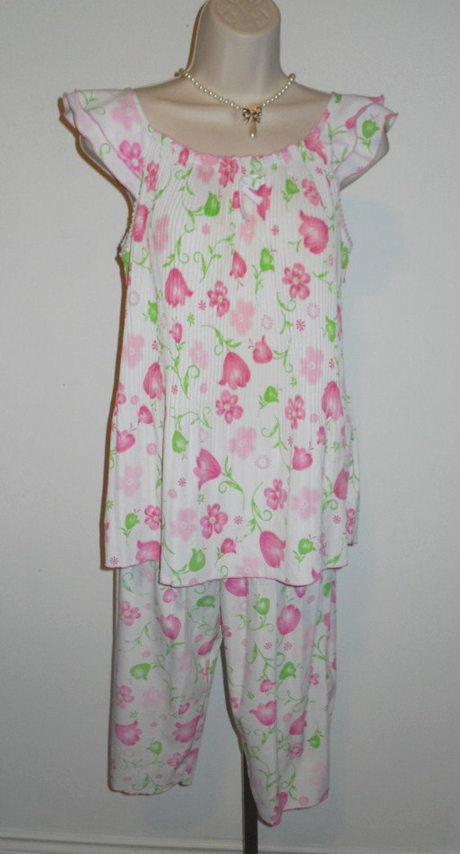 Vintage Floral Babydoll Pajama Set Ultra Girly Girl Floral Pajama Set ...