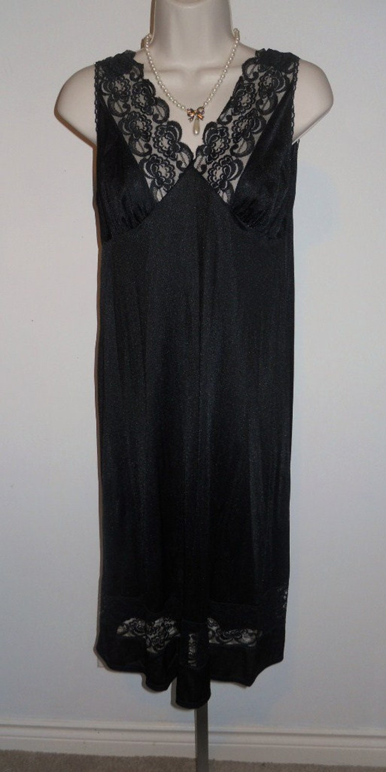 Vintage Black Lacy Nightgown 1980's Sexy Black Nightgown - Etsy