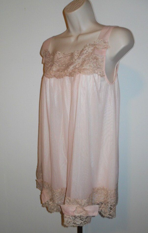 Vintage1960's Erlinda Sissy Pink Baby Doll Nightgown | Etsy