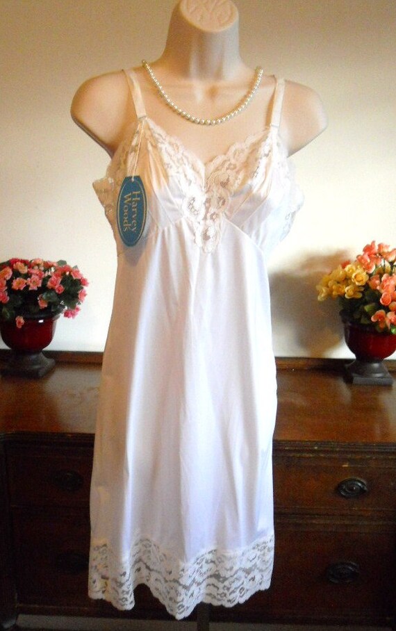 Vintage Harvey Woods Slip ~ 1950's Bridal White Ny