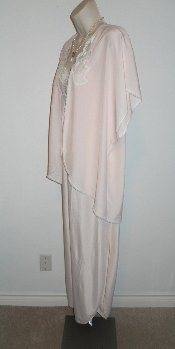 Vintage Kayser Petal Pink Peignoir Negligee Set ~… - image 8