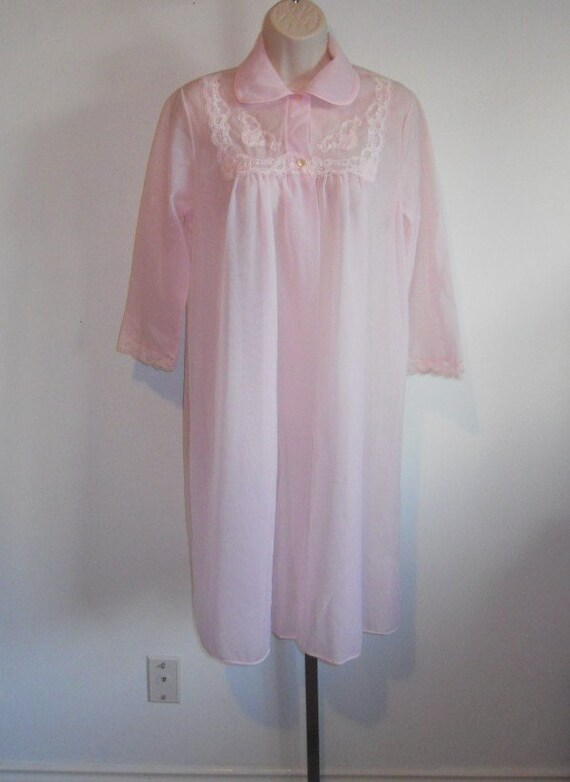 Vintage Pink Chiffon Peignoir ~ 1960's French Maid
