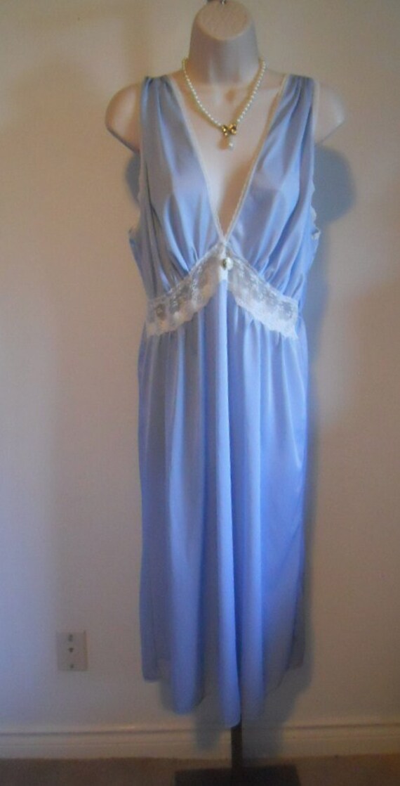 Vintage Victoria Stevens Elegant Blue Nightgown~ … - image 5