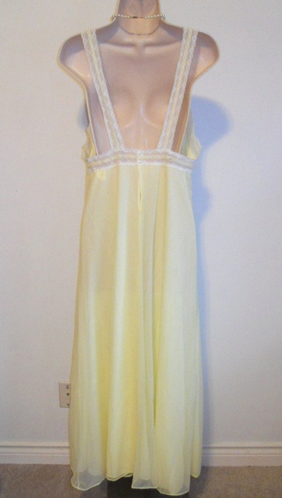 Vintage 1960's  Linda Lingerie Yellow Chiffon Nig… - image 6