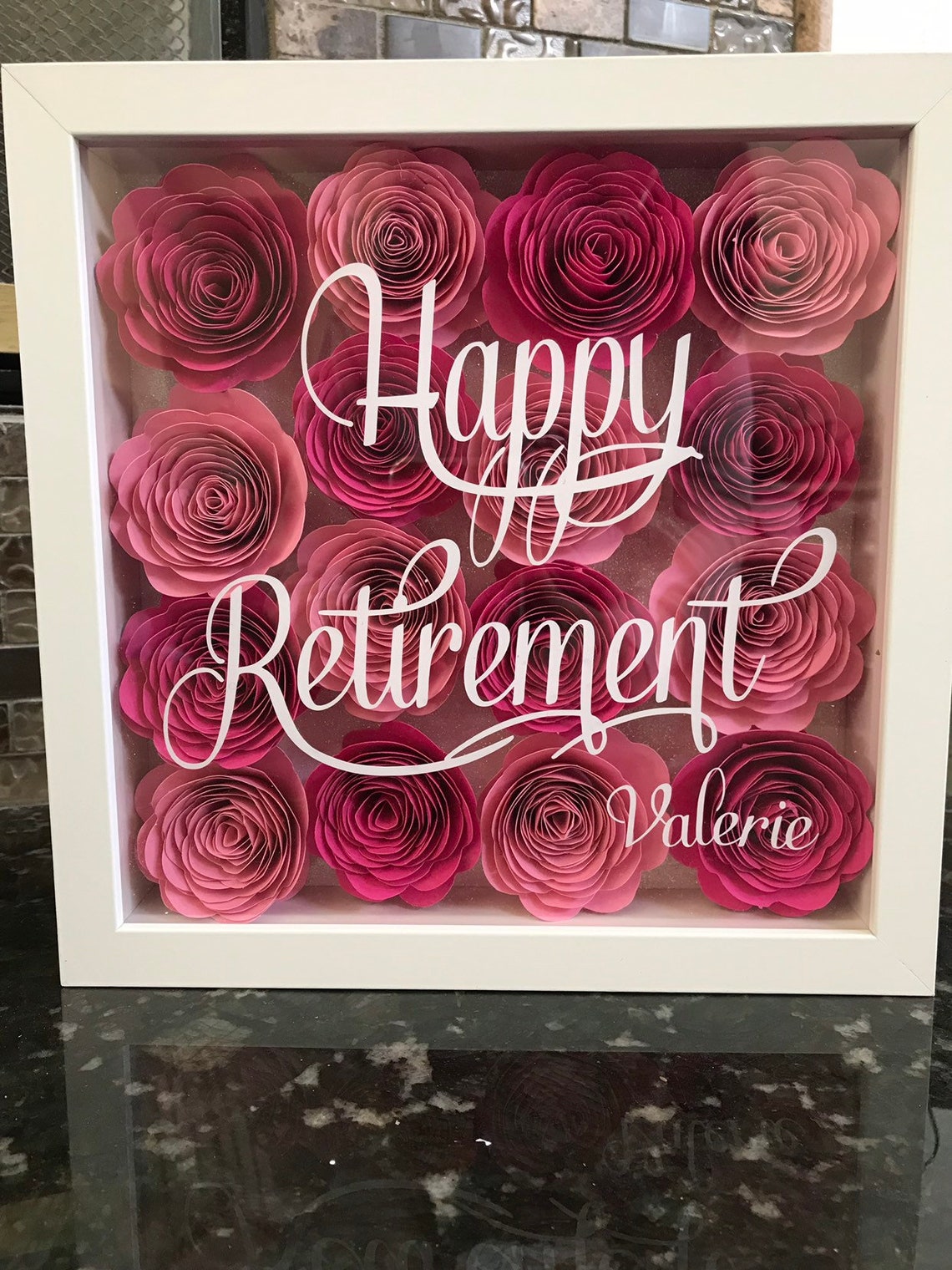 Happy Retirement Shadow Box. Retirement Gift Hand Rolled Etsy