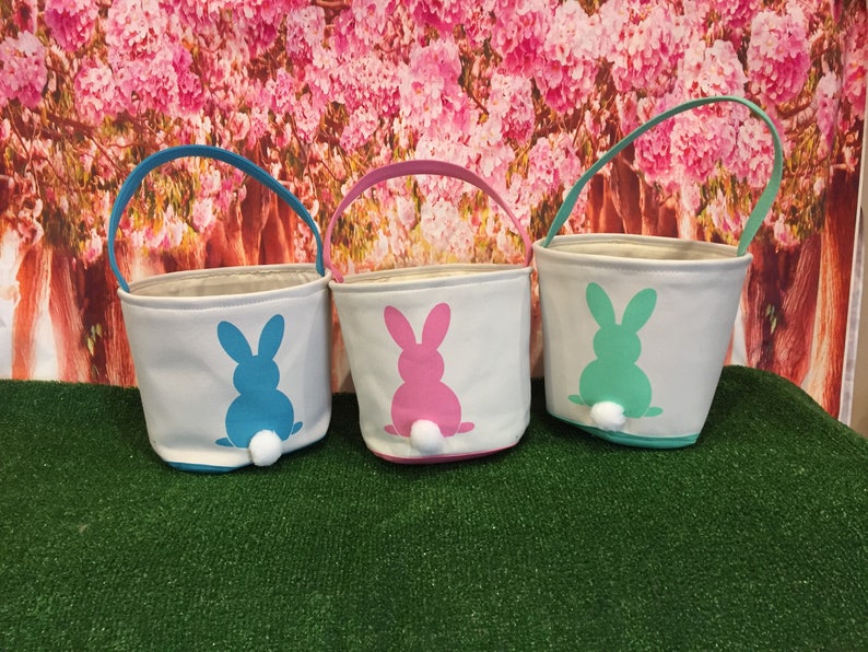 Canvas Easter Basket. Personalized Easter Egg Hunt Pale. Etsy