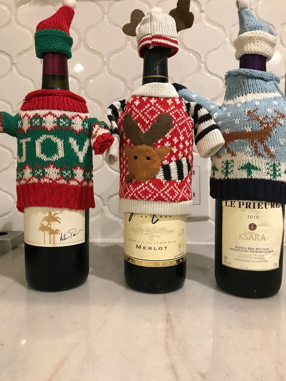 Ugly sweater wine bottle covers Clearance