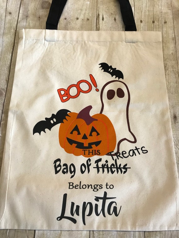 Personalized Halloween Bags Fun Trick Or Treat Goodie Totes Etsy
