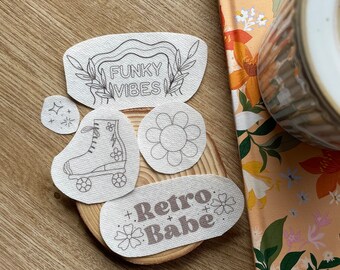 Retro Babe Stick and stitch, embroidery stick and stitch, embroidery patches