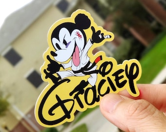 Jiu Jitsu Mouse Parody Sticker - Gracie BJJ Vinyl Decal