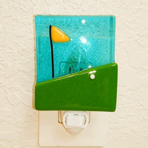 Golfer Night Light - Fused Glass