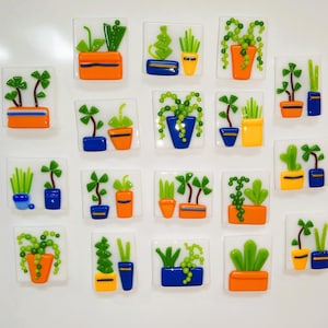 Potted Plants - Fused Glass Magnets