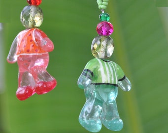 Gingerbread Man or Woman christmas Tree Boho Bell Ornaments decoration made from plexiglas