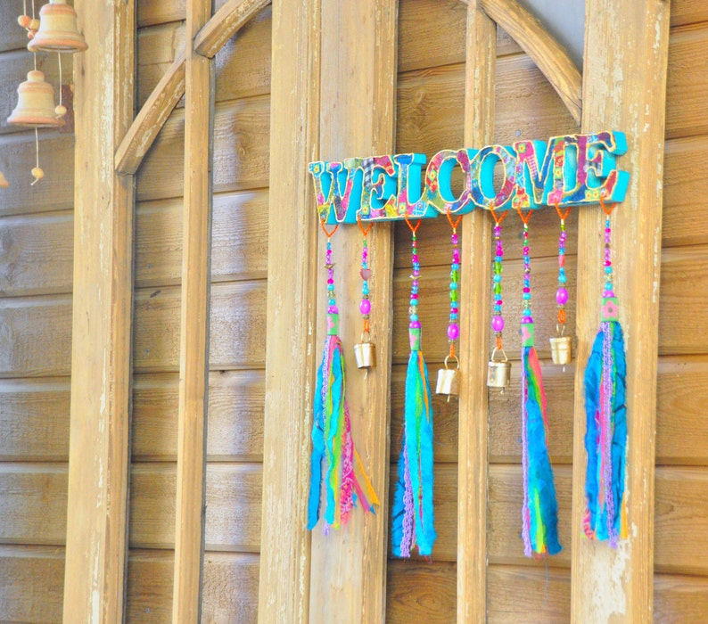 Welcome Sign Bohemian Front Door Decor - Etsy