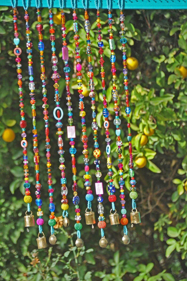 Bohemian Hippie Beaded Strings With Brass Bells made to Etsy