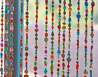unique home decorColorful Boho Beaded Curtain (Made to Order)