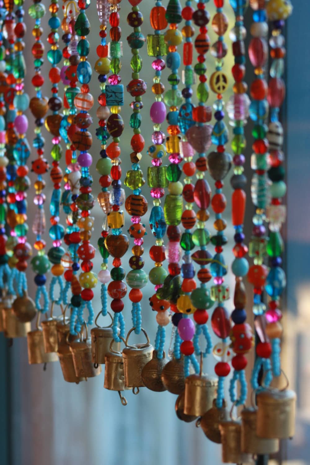 Colorful Bohemian Hippie Beaded Curtain With Brass Bells Made Etsy Colorful Bohemian Hippie Beaded Curtain With Brass Bells Made Etsy