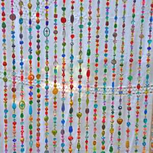 Handmade Beaded Curtain: Bohemian Door, Window, Wall Decor