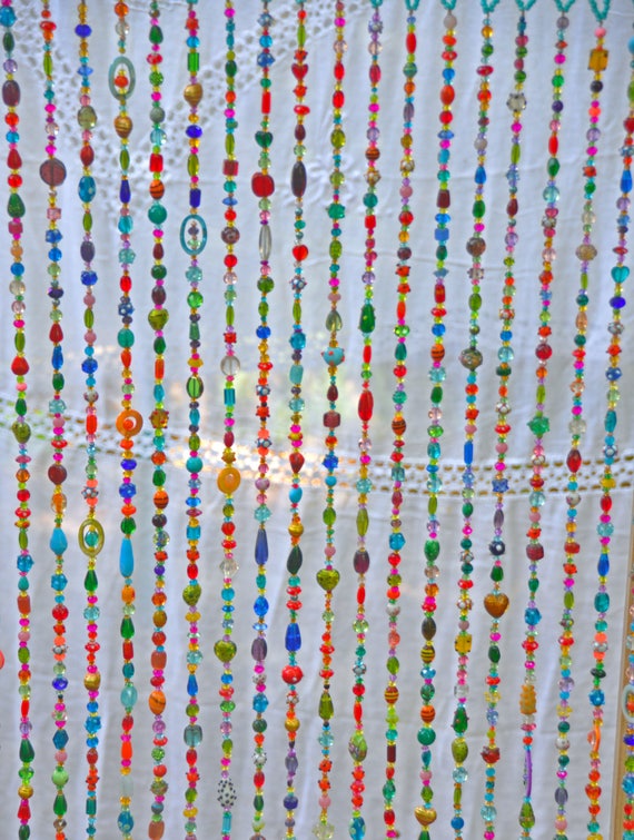 Perlen Vorhang Glasperlen Suncatcher Fenstervorhang Etsy