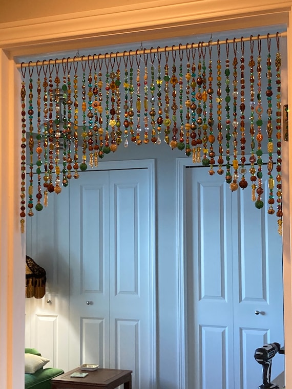 Boho Perlen Volant: Glasperlenvorhang Suncatcher Fensterdeko