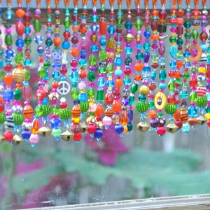 Unique Home Decor Colorful Gipsy Boho Beaded Valance (made to order)