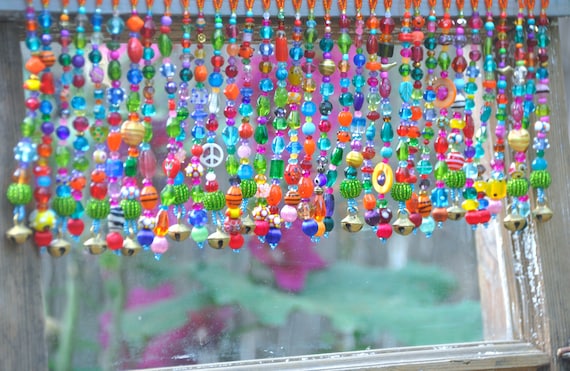 Beaded Curtain Colorful Valance Window BeadsBoho Valance