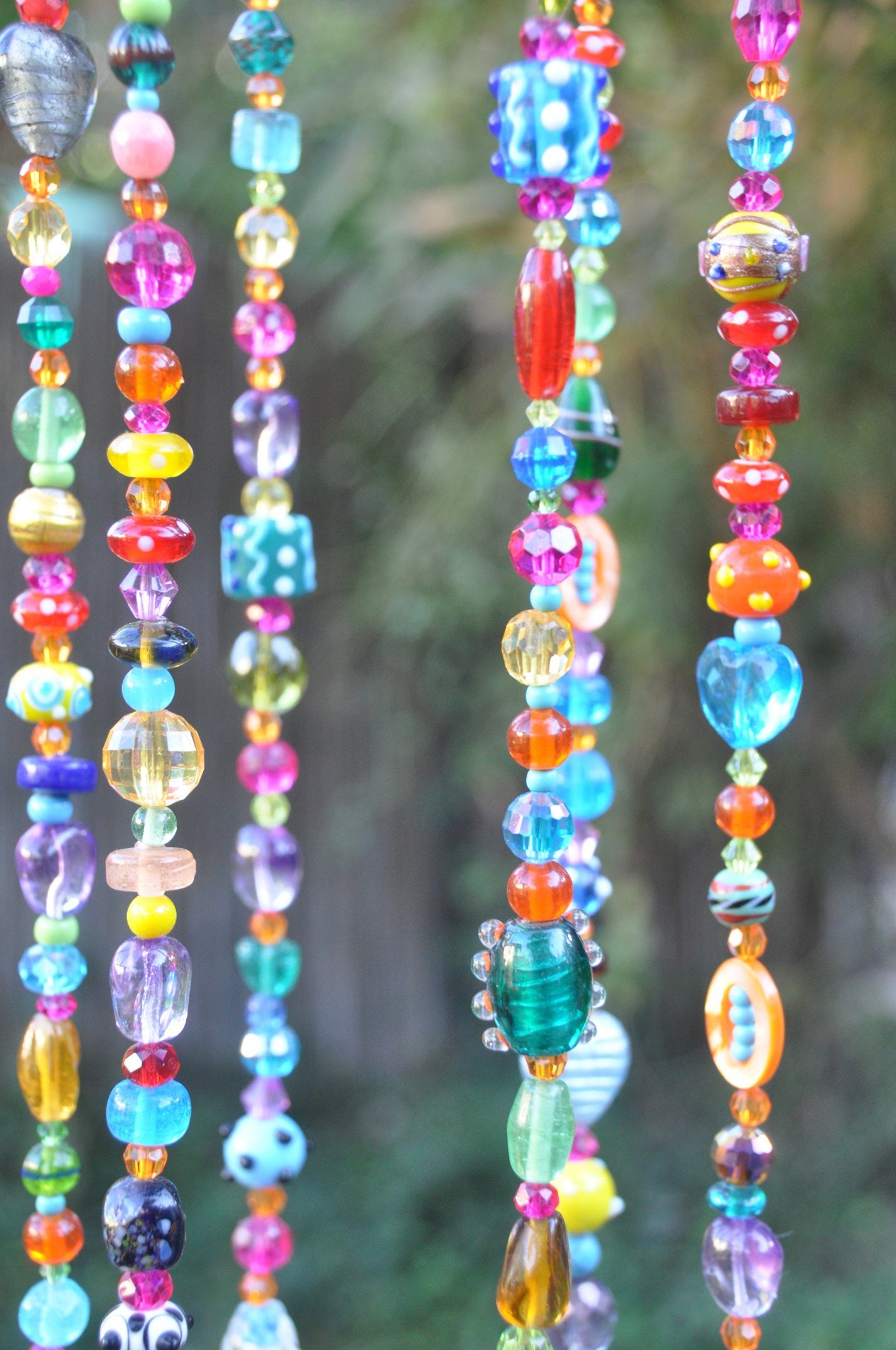 Handgemaakte windgong met kralen en koperen bellen: boho woondecoratie -  Etsy Nederland