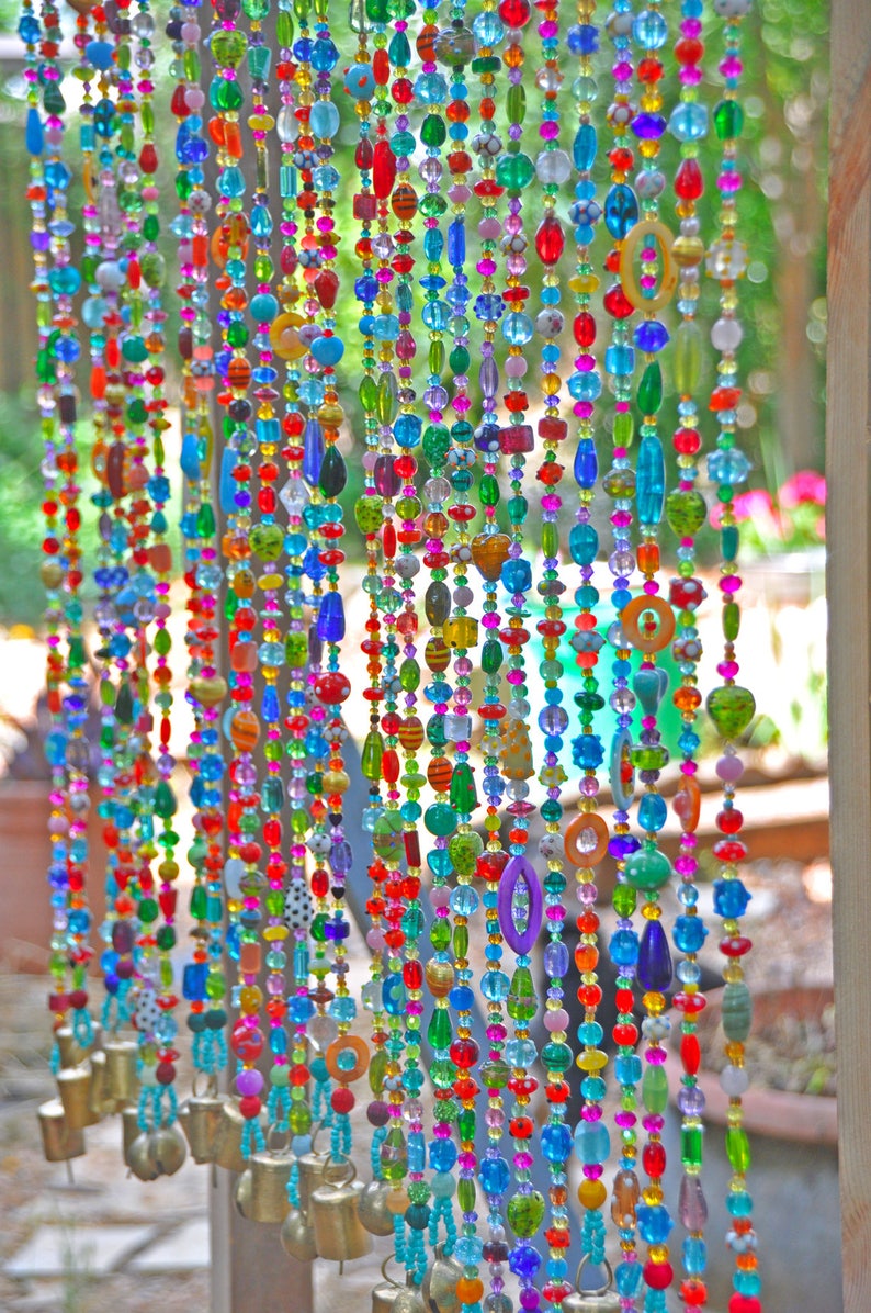 Handmade Beaded Curtain: Bohemian Door, Window, Wall Decor
