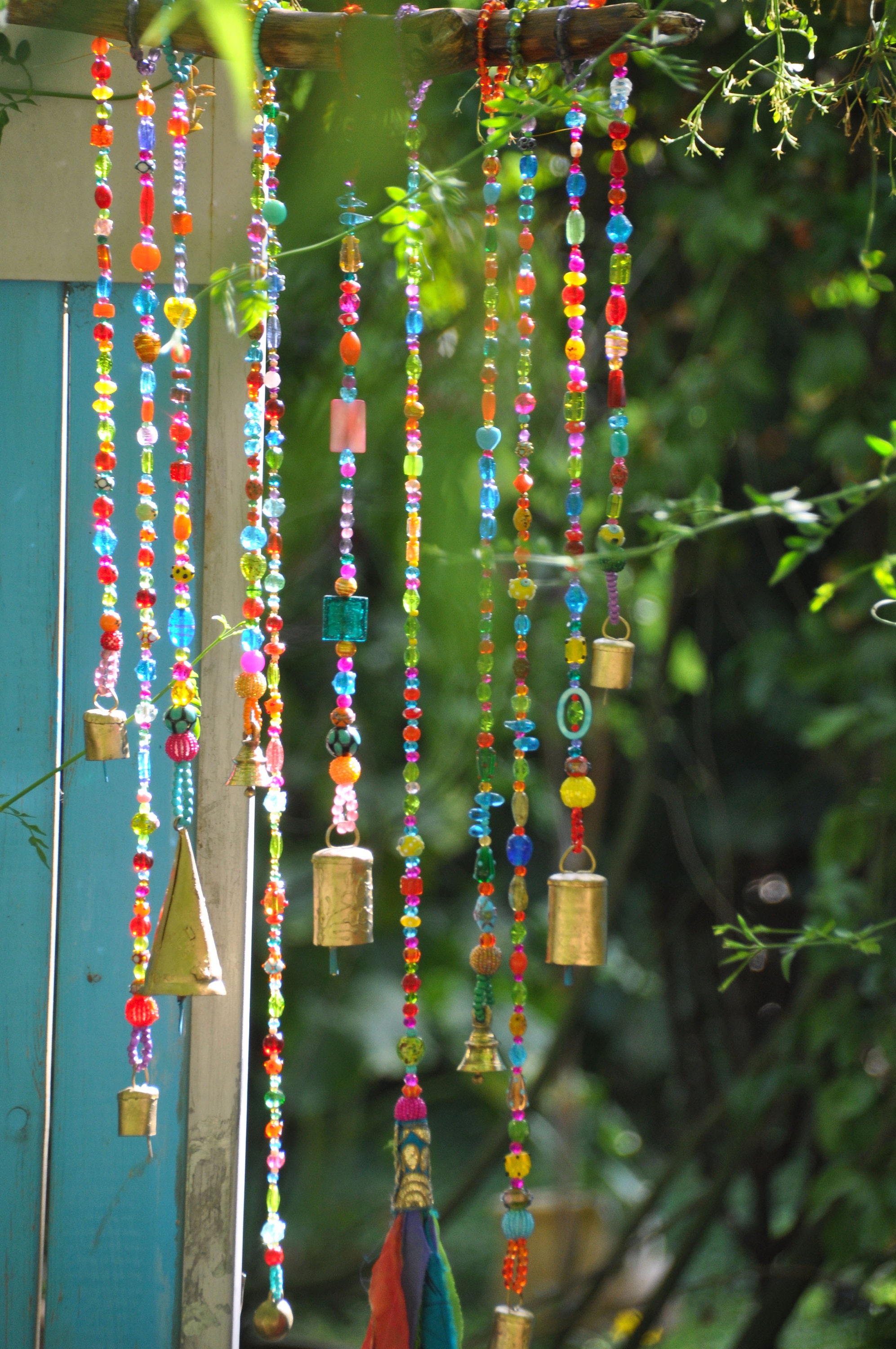 Windspiel Klangspiel-Perlen mit Messing Glocken-Sonne | Etsy