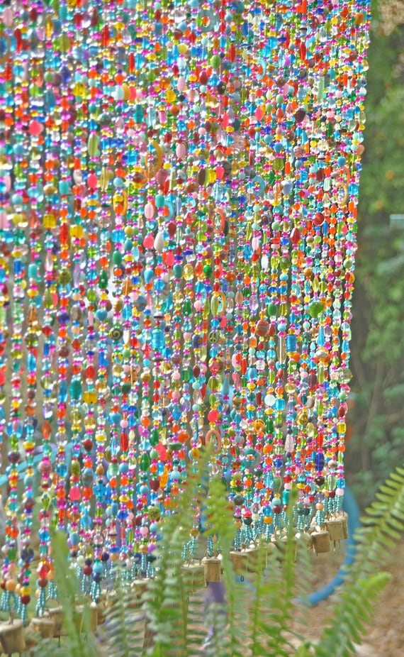 Boho Beaded Curtain: Colorful Glass Bead Room Divider Suncatcher