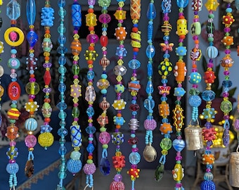 Colorful Hippie Beaded curtain for a window