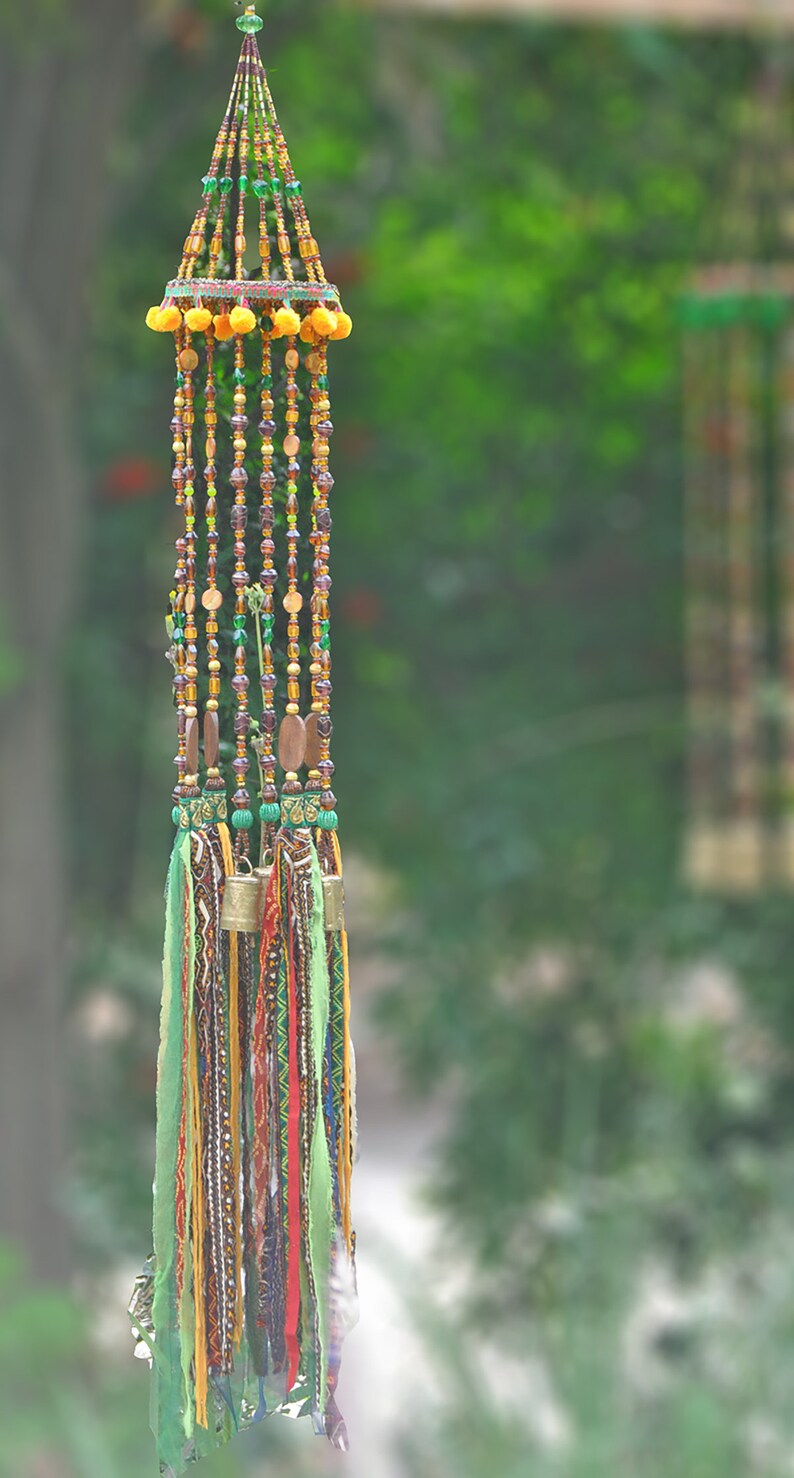 African sun catcher Wind Chime Mobile With Fabric Tassels and Etsy