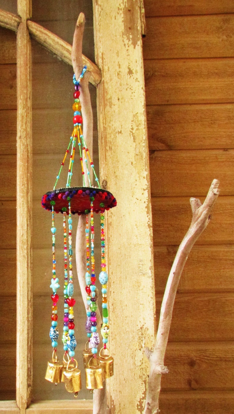 Unique wind chimesmobile Bells Décor Glass Bead StrandsWind Etsy