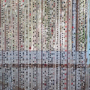 Black & White Beaded Curtain: Eclectic Boho Window Doorway Decor