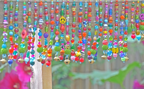 Perlen Perlen Vorhang Bunte Volant Fenster Boho Volant Etsy