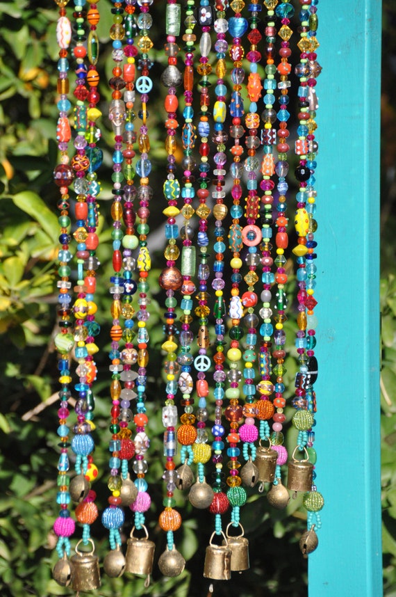 Boho Hippie Einzigartige Perlen Vorhang Fur Fenster Tur Oder Etsy