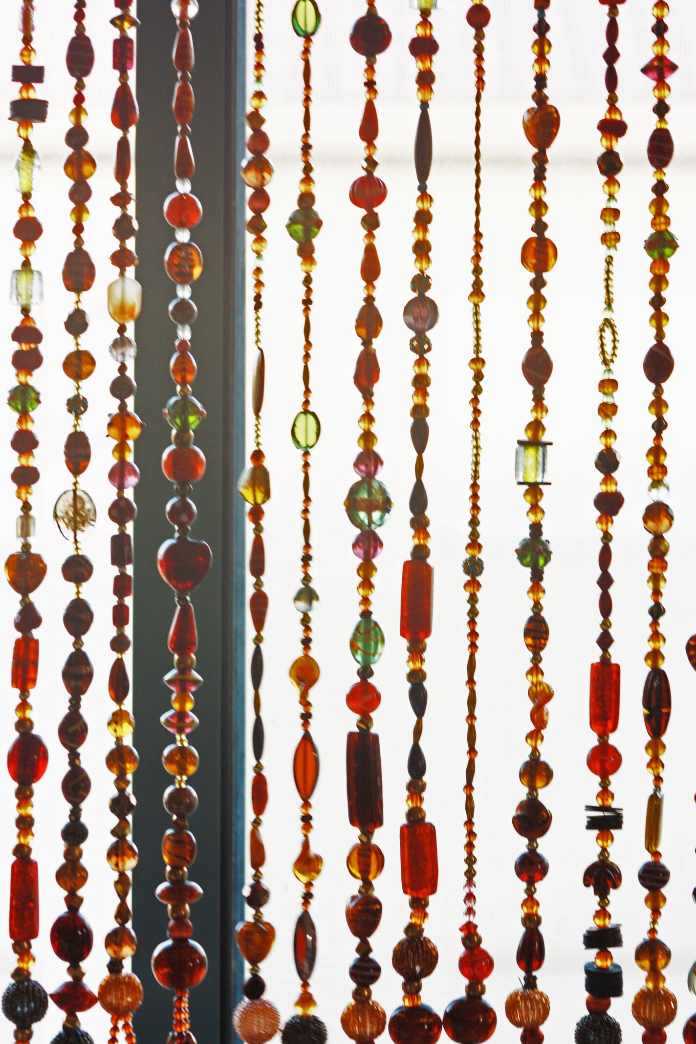 Bohemian Beaded Curtain in Shadows of Brown Amber and Gold Etsy UK