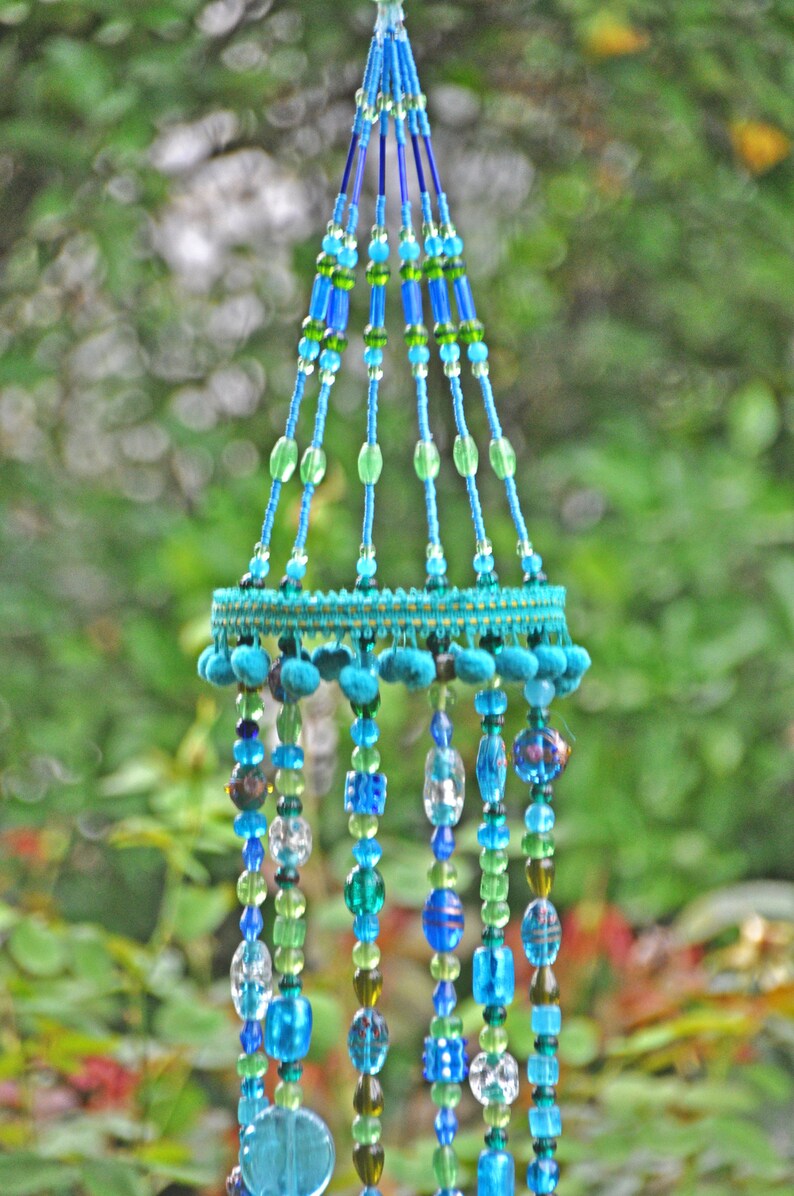 Unique Beaded Wind Chimes With Brass Bells made to Order Etsy