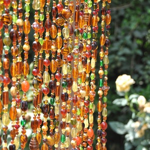 Bohemian Glass Bead Curtain with Brass Bells - Made to Order