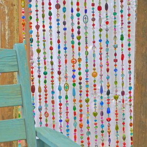 Handmade Beaded Curtain: Bohemian Door, Window, Wall Decor