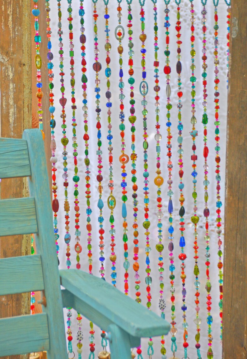 Handmade Beaded Curtain: Bohemian Door, Window, Wall Decor