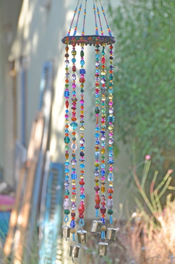 Boho Bliss Wind Chime: Handmade Colorful Beaded Delight With Brass Bells  Artisan Home Décor, Bohemian Wind Chime, Vibrant Hanging Mobile -   Canada