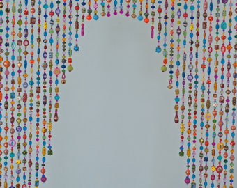Unique Bohemian Home Decor, Colorful Arch Shape Door Beads (Handmade to order)