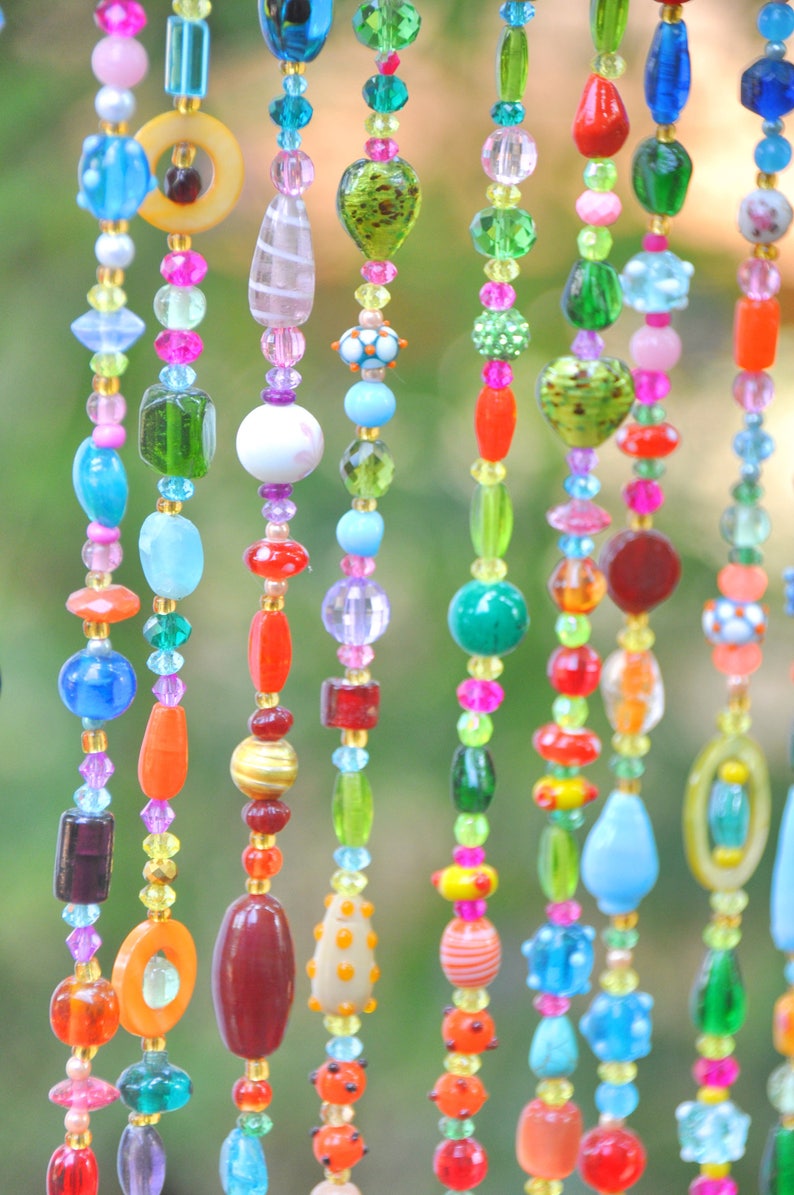 Handmade Beaded Curtain: Bohemian Door, Window, Wall Decor