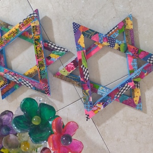 Star of David Wall Art, Magen David, Jewish Symbol Art - Symbolic Home Accent, Unique Jewish Gift, Eclectic Jewish Art,  made in Israel