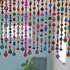 Colorful  Bohemian Unique Hand-Made Beaded Valance